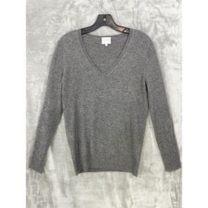 TSE x CLAUDIA SCHIFFER Cashmere Women's Size S  Pullover V- Neck  Sweater Gray